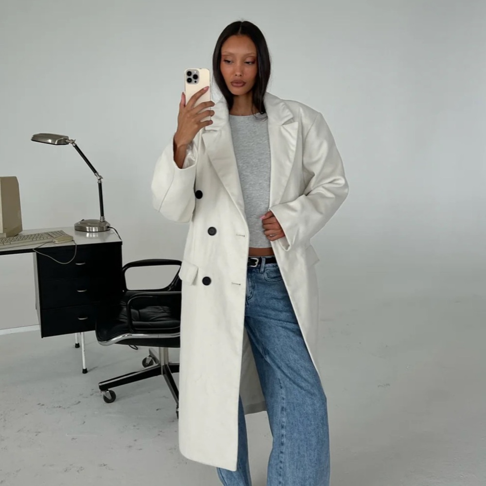 WeWoreWhat Oversized Ivory Coat